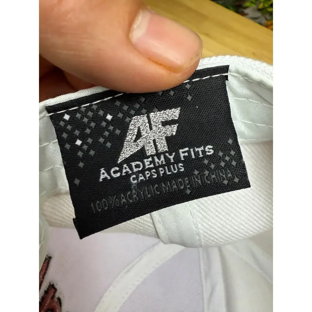 Texas Academy Fits AF Snapback Hat Cap Burnt Orange White Mens Adjustable OSFA‎